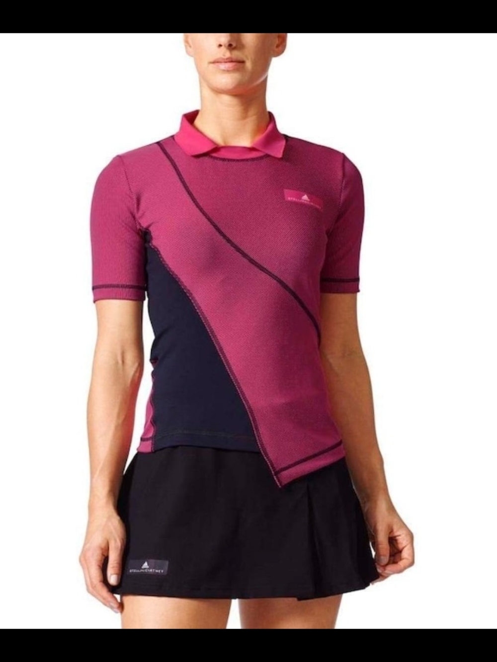 Stella McCartney Pink And Black Short-Sleeve Polo Top